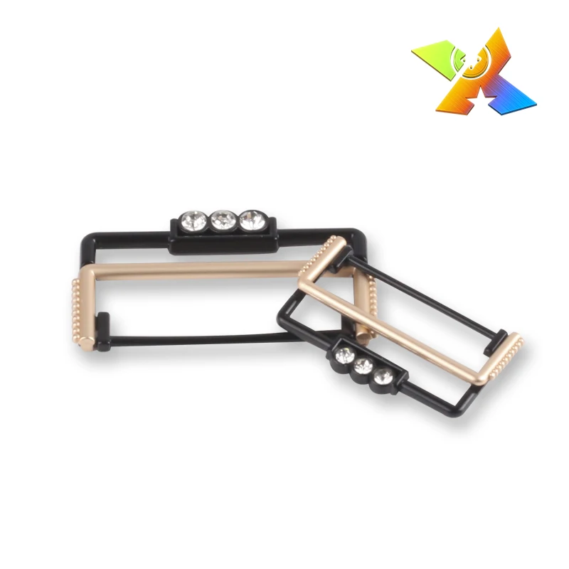 custom rhinestone belt buckle for Coat High Quality metal d ring buckles stamping double d ring