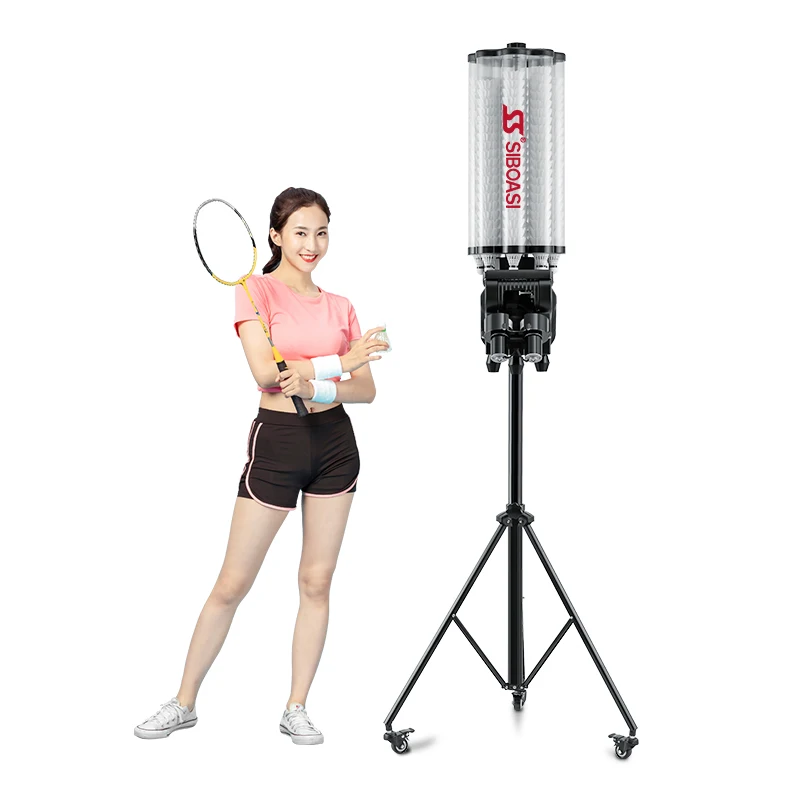 Hot Selling SIBOASI badminton training machine shuttlecock feeder shooting machine