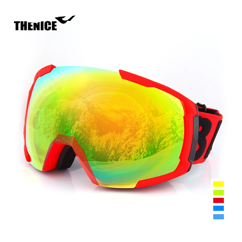 
THENICE Wholesale Ski Products UV Snow Goggles Anti-Fog Winter Ski Equip Ski Mask Glasses 