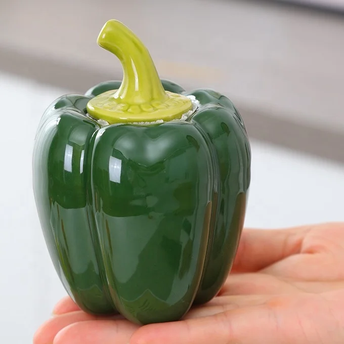 Eco-friendly peach persimmon pepper tea can ceramic moisture-proof storage tank tea packaging box porcelain storage sealed jug