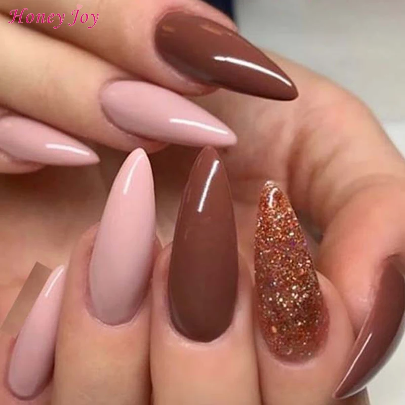 Custom Made Private Logo Very Fine Dip Powder Colors Brown Pink Glitter Color Dip Powder Gel Nail Polish Salon Effect 28g/Box