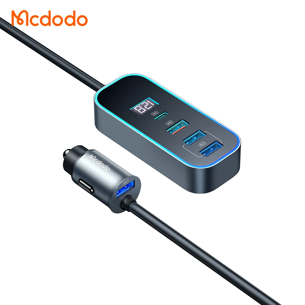 107W 5 USB In Car Travel Adapter PD3.0 QC4+ PPS 30W 27W Fast Charging For Iphone Samsung Tablet Mobile With Cable Fast Charger