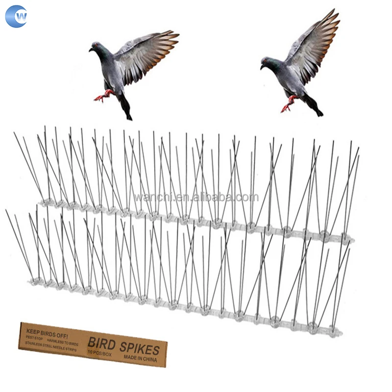 Professional Plastic Bird Spike anti pigeonstainless steel thorn 50cm 20/40/60 nail bird control nail bird spike