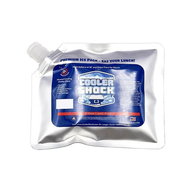 Custom Aluminum Ice Pack Foil Spout Pouch Cooler Pack Water for Cold Drinks Beverage Bag Container
