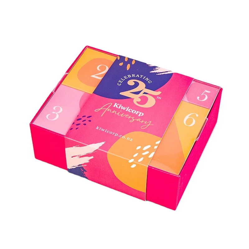 7 Days Custom Printed Empty Advent Christmas Calendars Beauty Cosmetic Set Advent Calendar