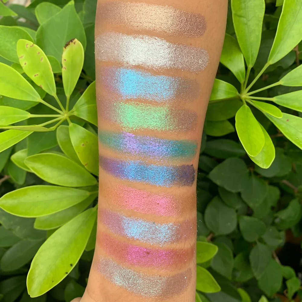 custom high quality makeup duo chrome private label vegan super highly pigmented eyeshadow palette