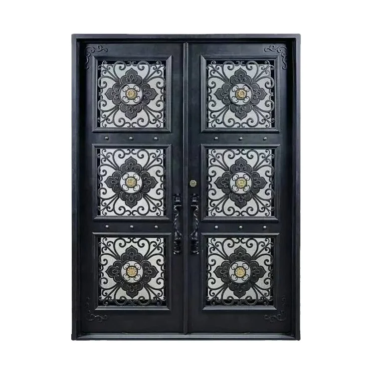 Cast iron stove door with high temperature resistant glass