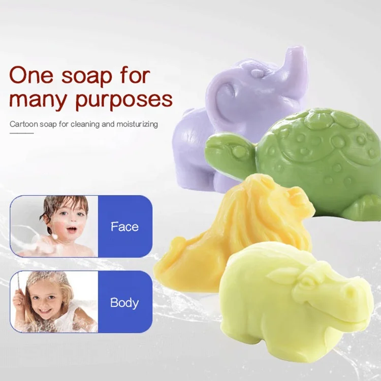 Hot sale customized cute animal shape cartoon soap tortoise hippo duck elephant bar manufacture handmade organic soap
