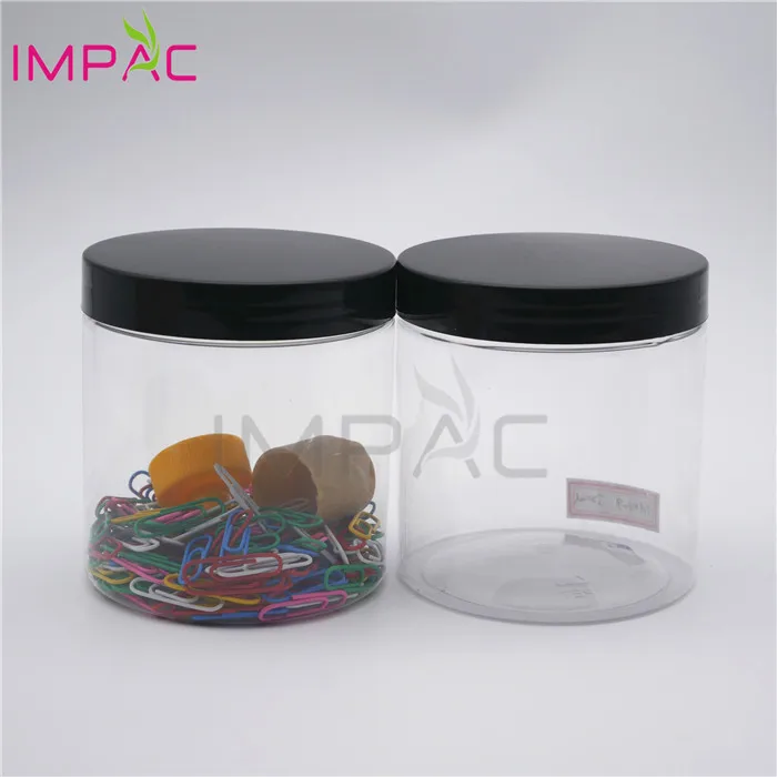 multifunctional nice custom clear plastic pet jar with screw cap 520ml