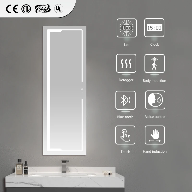 Wholesale Rectangle Frameless Led Makeup Mirror Full Length Mirror Makeup Light Led Mirror