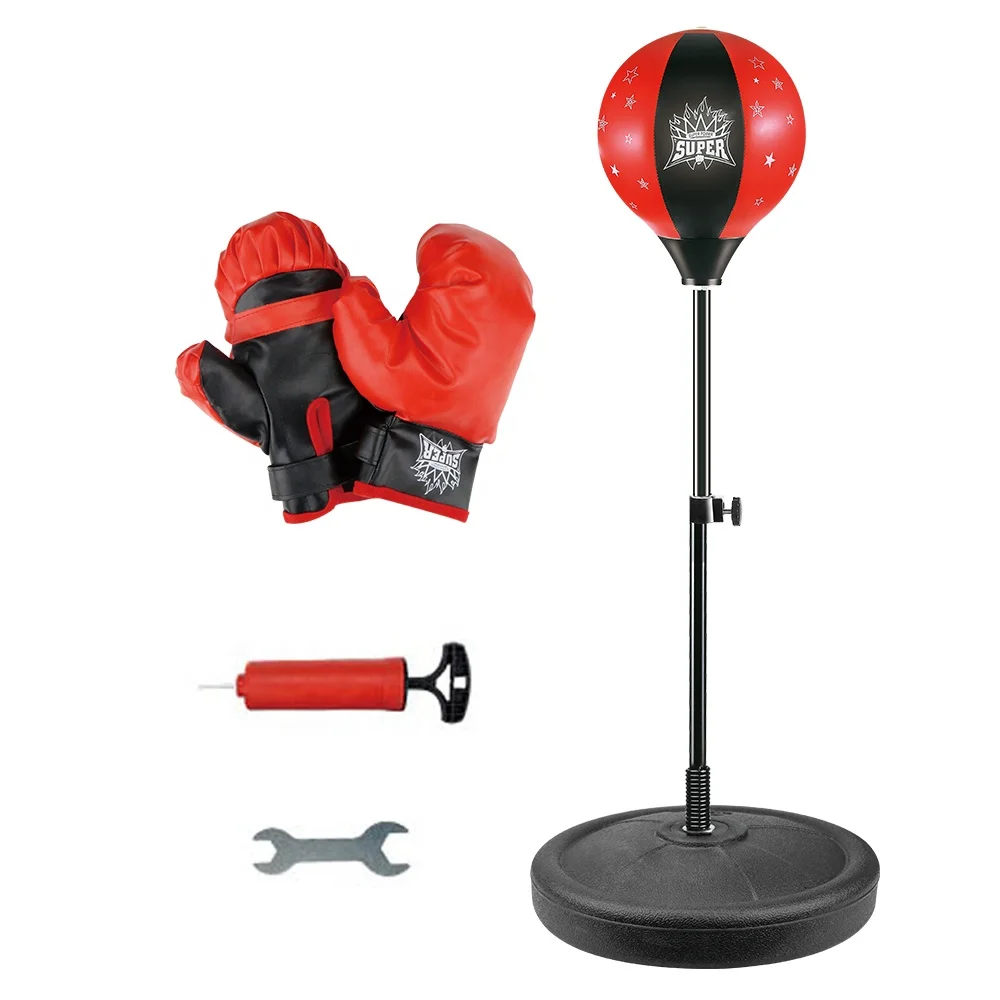 Kids Exercise Trainer Sport Boxing Toy Sets with Boxing Gloves & Height Adjustable Stand Kids Punching Bag Set Toy Indoor Toy