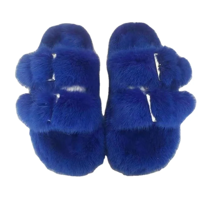 Factory wholesale luxury slipper casual eva shoes women slipper flip flop 2023 platform pink plush mink fur girls slippers