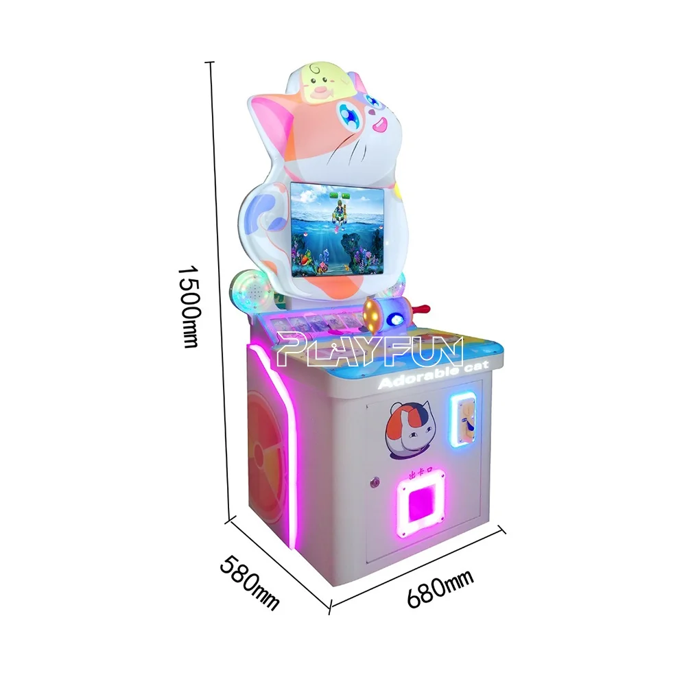 Playfun Hot Sale Indoor Amusement Park Kids Car Racing Gun Shooting Whack-a-Mole Mini Video Game Console Equipment