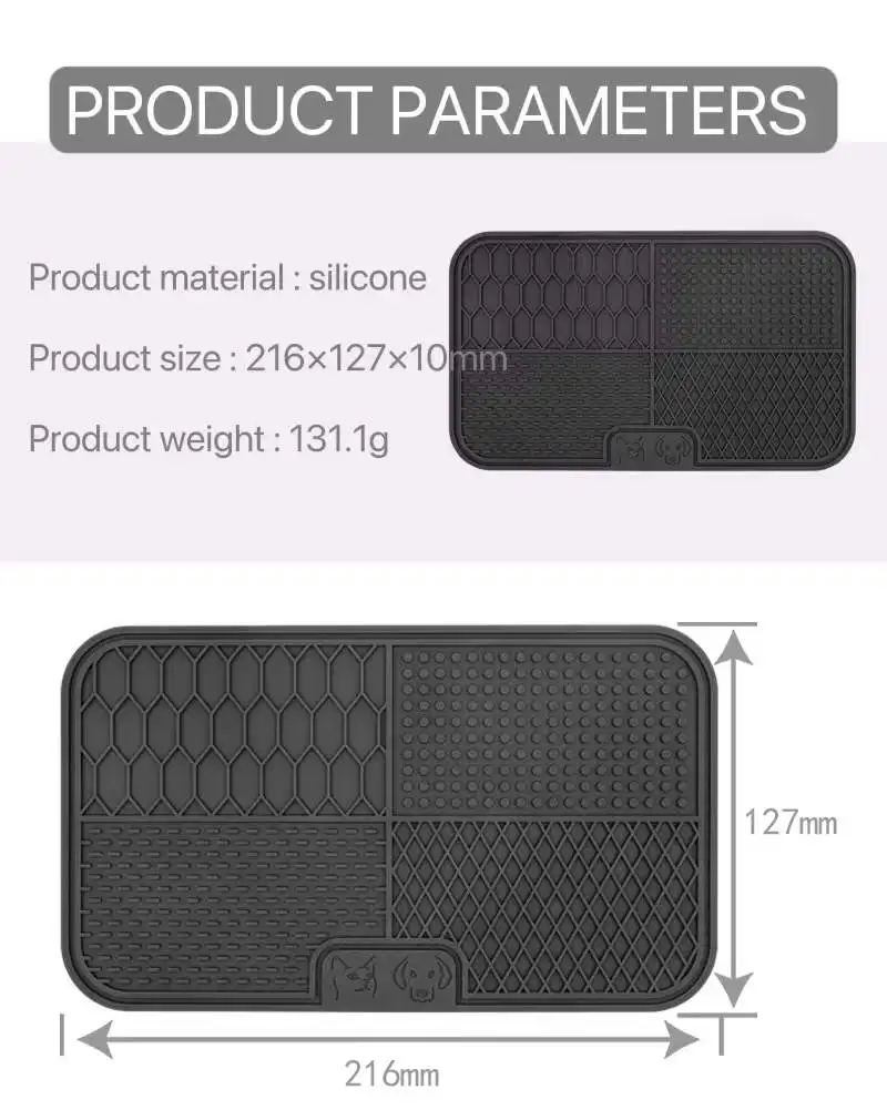 Factory Wholesale Custom Logo Pet Bath Peanut Butter Lick Pad Silicone Pet Dog Lick Mat With Suction Cups