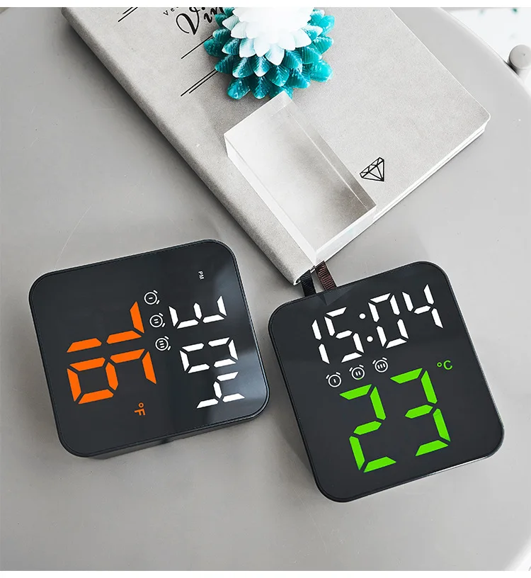 New Multifunctional Creative Colorful Display Temperature Calendar Simple LED Digital alarm  wall clock Home Decor