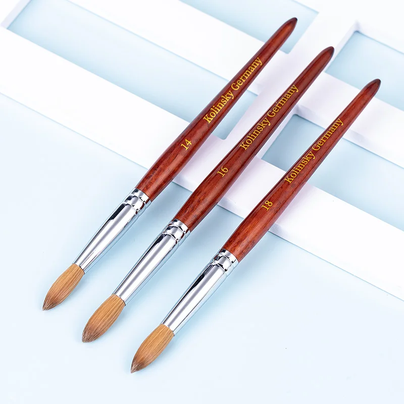 Factory Wholesale Custom Box Package Private Label High Quality Manicure Kit 100% Kolinsky French Acrylic Nail Brush Set For Art