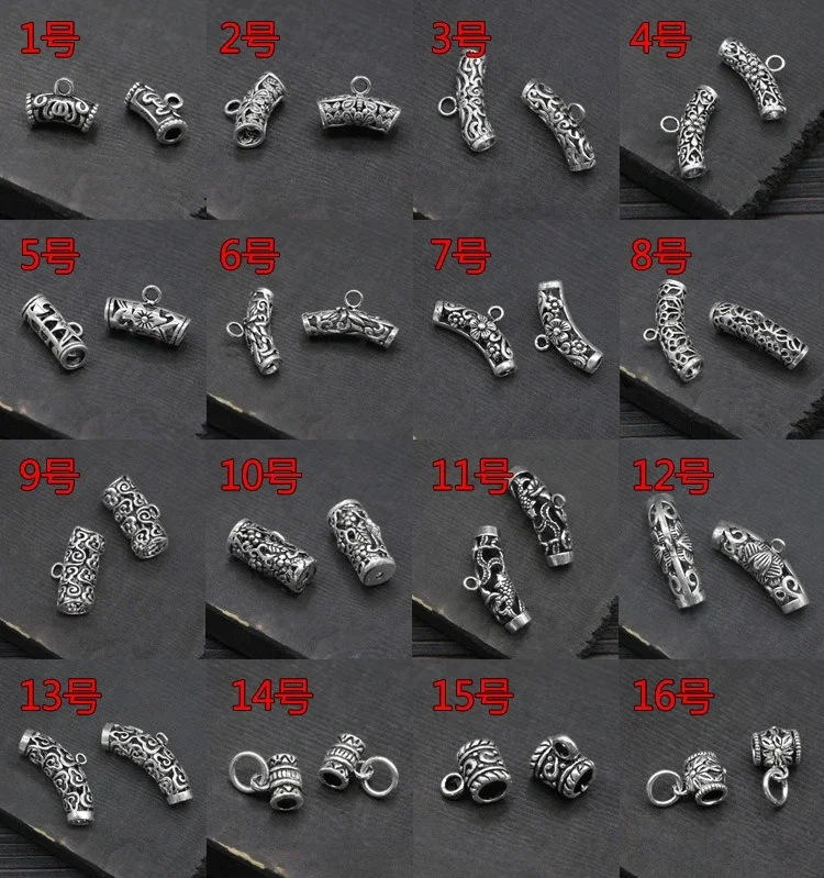 925 Sterling Silver DIY Clasp Cord End Caps Bracelet Necklace Spacer Beads DIY Accessories Jewelry Findings
