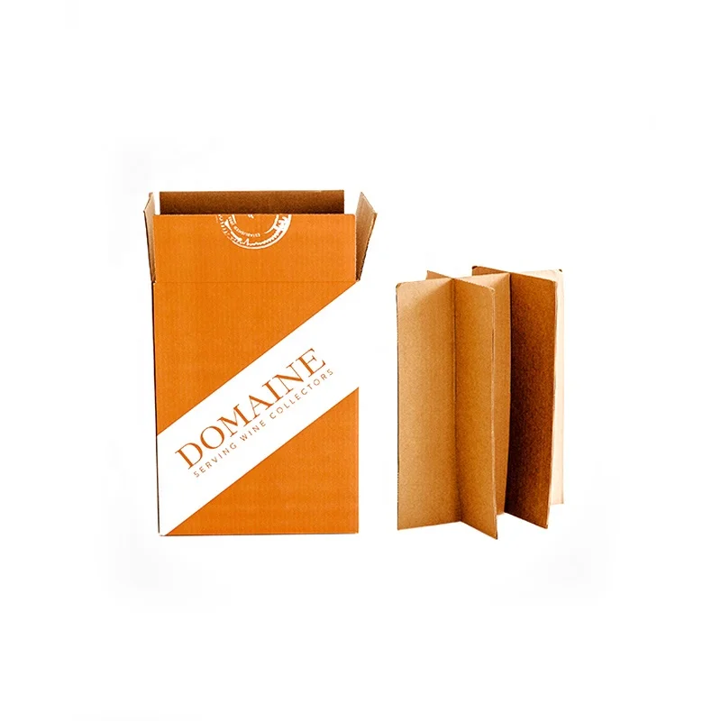 Recycle paper corrugated 6 bottle wine box wine packaging boxes wine boxes packing