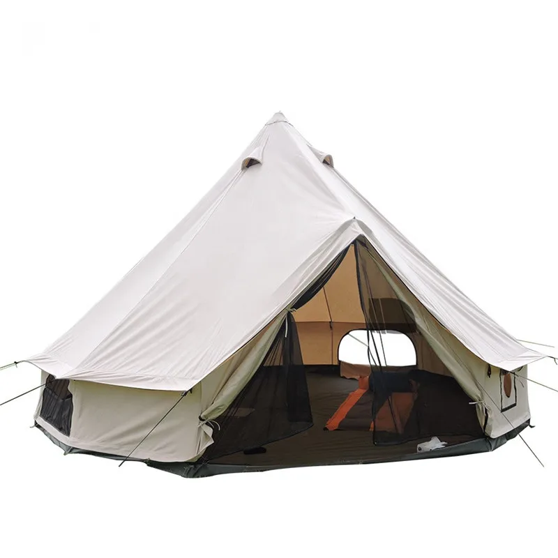 3m bell tent beige color outdoor canvas camping tents waterproof eco-friendly material