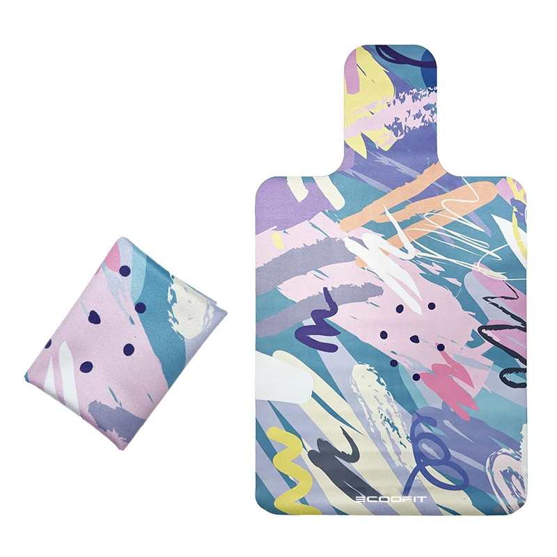 Protective Multi Color Custom Printed Towel Cover Sweat Absorbent Sofe Suede Microfiber Rubber Pilates Reformer Mat For Pilates