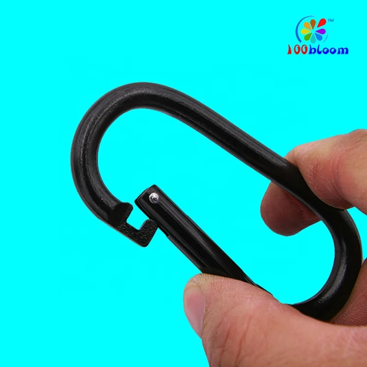 Factory wholesale or retail 8 cm customized color aluminum race carabiner oval carabiner hook bag parts metal buckle