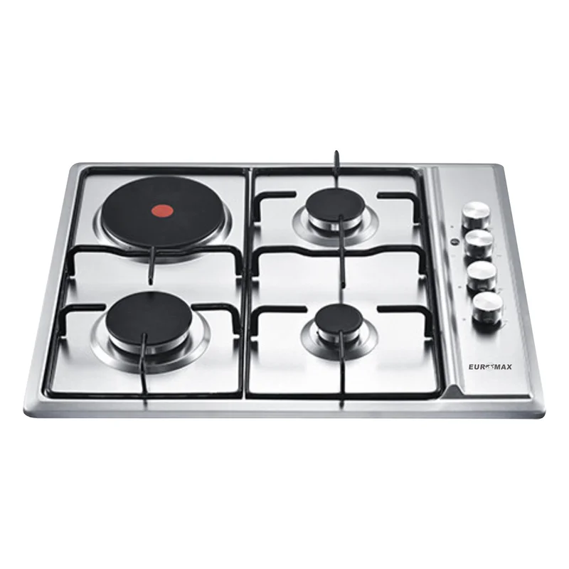 Hot selling household stainless steel gas hob 3 gas 1 electric burner