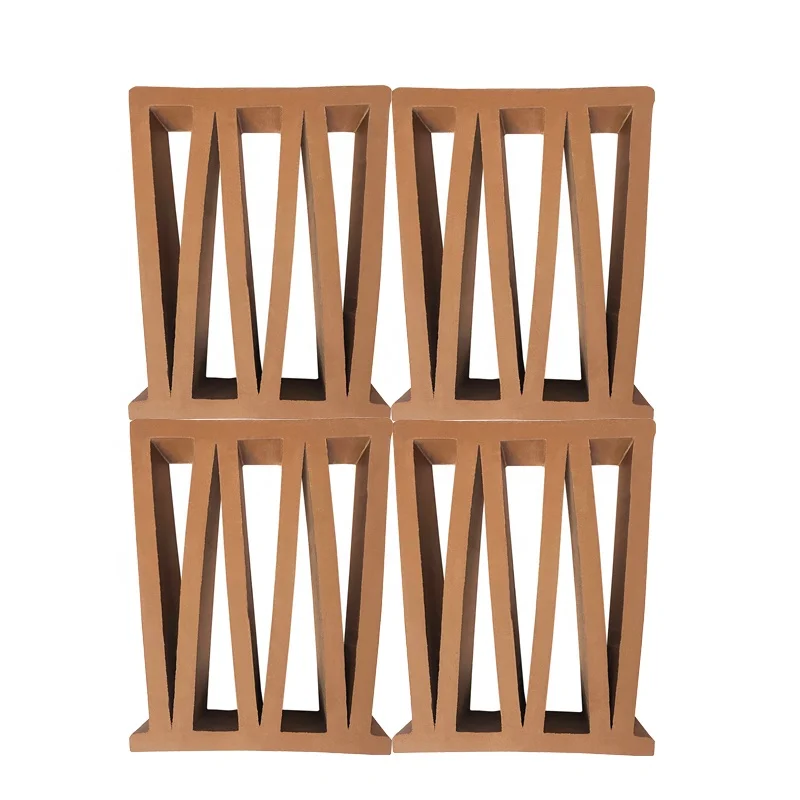 M shape design hollow brick panel clay yellow breeze blocks perforated fire brick for wall
