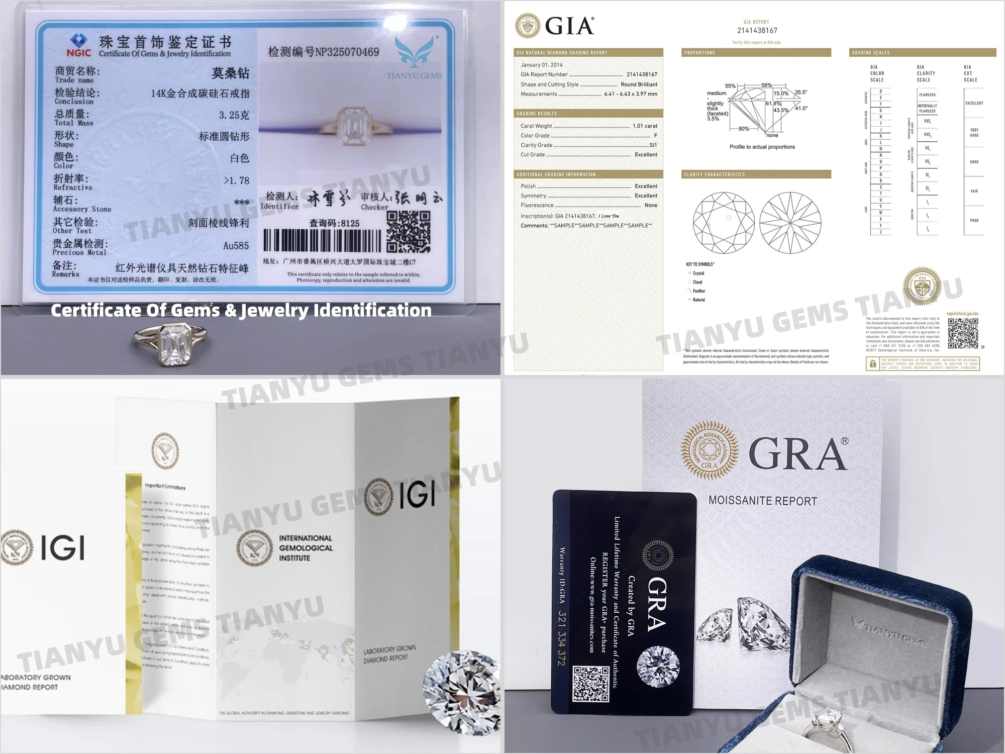 Tianyu Custom 14K 18K Women Radiant Cut VVS Engagement Solid White Yellow Gold Lab Grown Diamond Wedding Ring With IGI Certified