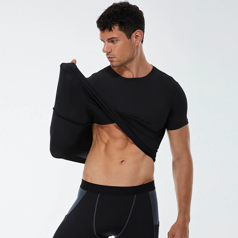 Athletic Clothing Tee shirt Workout Men Skin Tight Sport Wear Short Sleeve Compression T-shirt fitness clothing for men