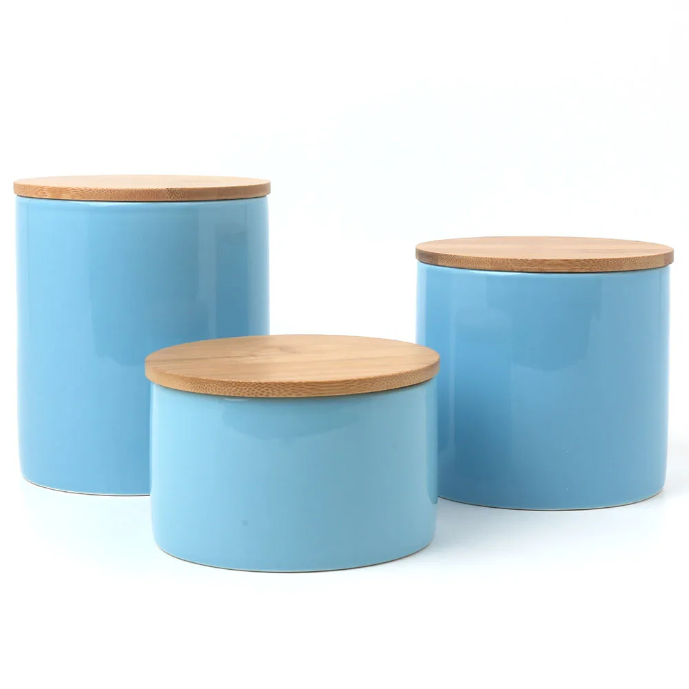 48oz Ceramic Porcelain Dolomite Custom Design Coffee Bean Canister Jar Container Storage Sets