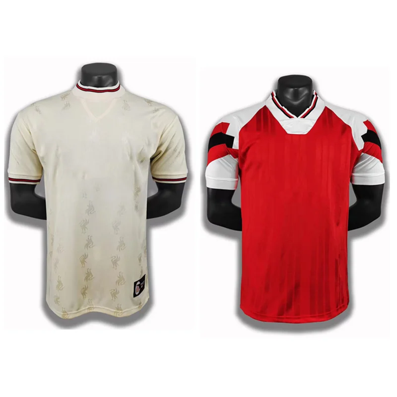 Wholesale High Quality Retro Football Shirt Breathable Football Kits Full Set Soccer Kit vuntage football jersey