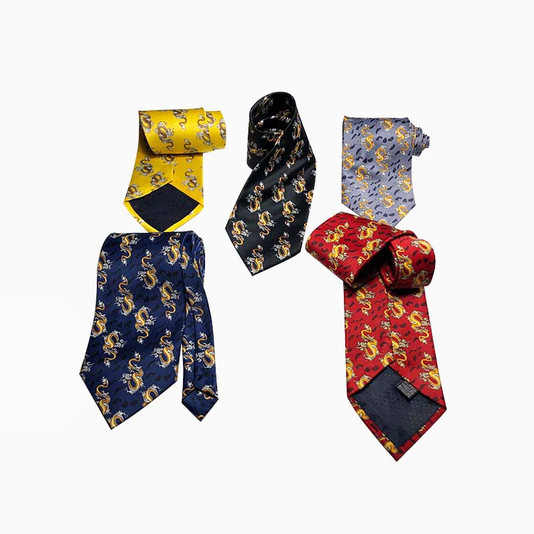 Хит продаж, дешевые китайские галстуки с изображением дракона, галстуки из полиэстера для мужчин