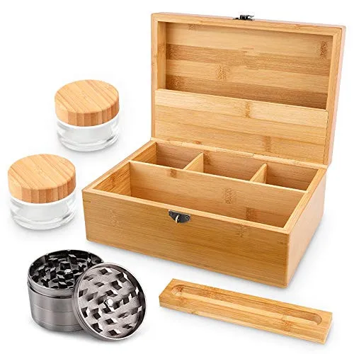 Manufacturer Supplier Makeup Organizer Storage Box wooden bamboo stash box combo for weed