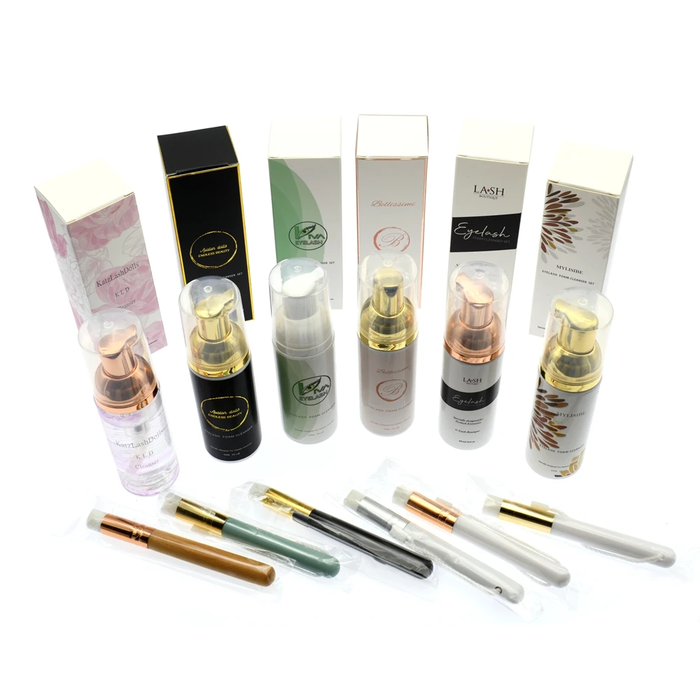 
private label eyelash cleanser with box brow shampoo eyelash cleansing bottles lash foam bottles for eyelash extension cleanser 