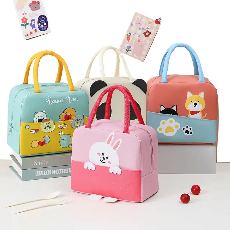 Wholesale Reusable Women Kids School Food Delivery Tote Bag Portable Outdoor Picnic Insulated Thermal Lunch Cooler Bag