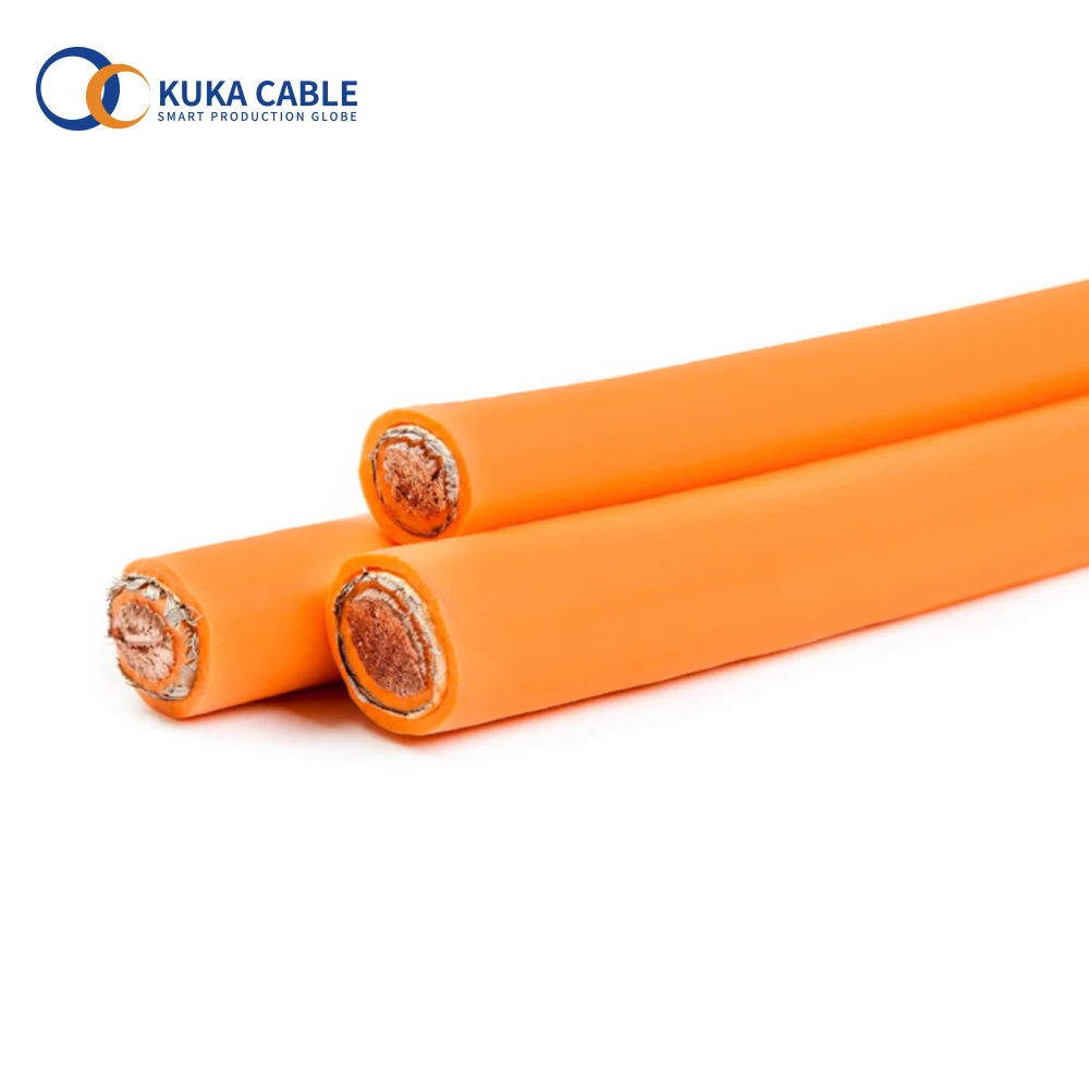 Single Core EV Silicone Rubber Insulation wire  50mm2 Shielded Copper Braid Screened EV Power Cable