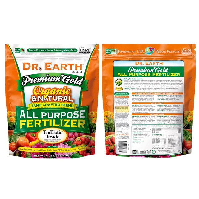 Custom 4 lbs sealing strip moistureproof stand up pouch for flower bird  animal plant feeding fertilizer supplies packaging bag