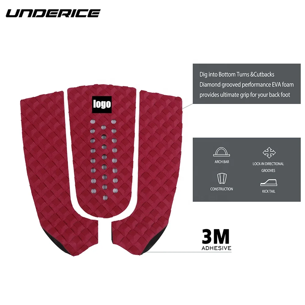 Underice Corduroy Wholesale Beveled Edges Tail Kick Skim Arch Foil Board Deck Grip Surfboard Traction Pad