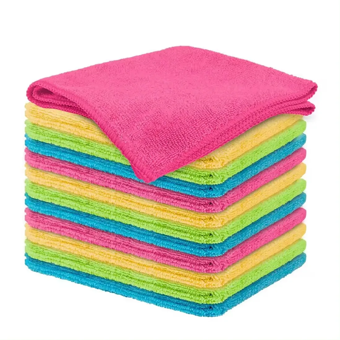 Pack 10 In 40 x 40cm 200gsm Housewares Microfibre Cloths Towel Pink Blue Yellow Green Cleaning towel Microfiber Cloth In Buck