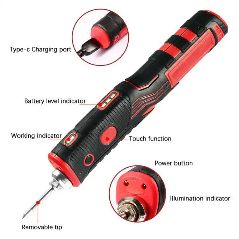 Luminous Wireless Soldering Iron Head Usb Outdoor Portable Battery