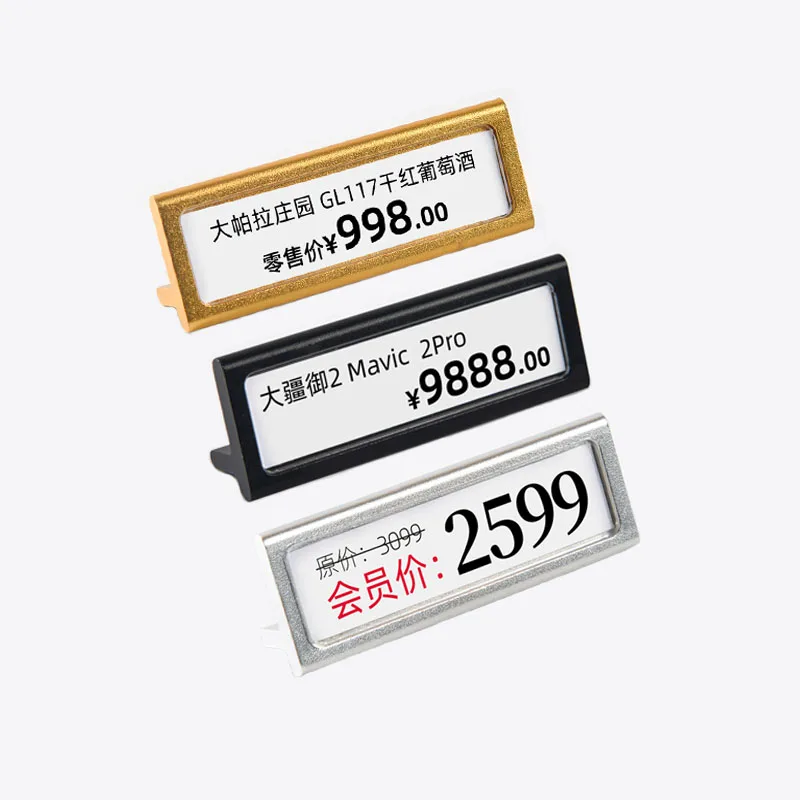 Mini store table top display sign stand jewelry watch trademark small digital metal price tag card holder