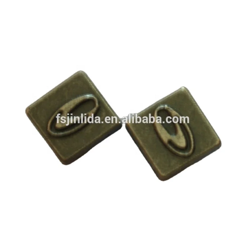7mm metal denim garment square shape custom LOGO jeans rivet studs for clothing