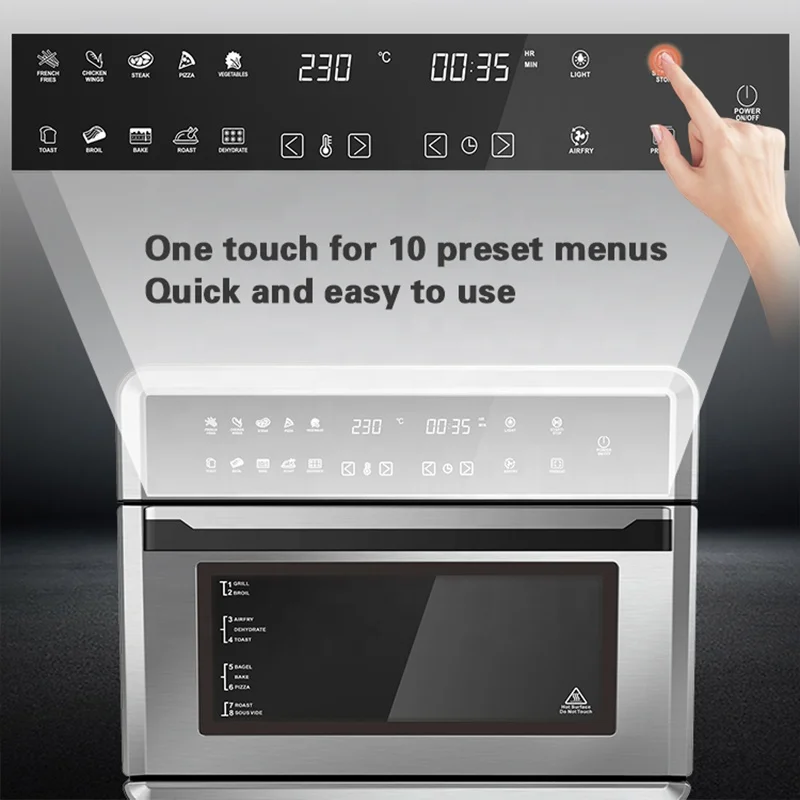 25L XL цифровая воздушная фритюрница с 10 предустановленным Сенсорным Экраном Многофункциональная тостер
