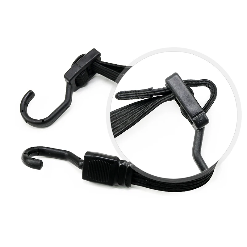 Outdoor Gear 18mm Flat Bungee Camping Elastic Rubber Bungee Cord Tie Downs with Plastic Coated Metal Hook