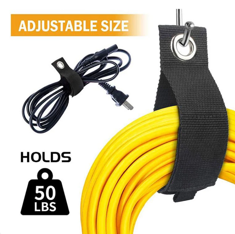 Heavy Duty Storage Straps Organizer Hanger Extension Cord Holder Hook And Loop Strap