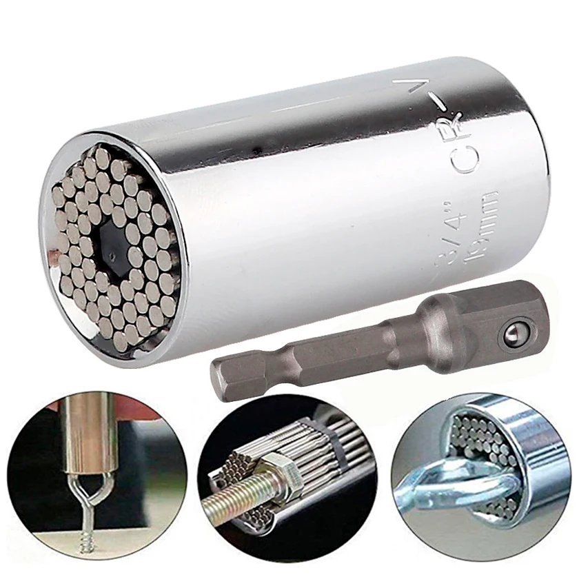 2023 Newest 7-19 MM Magical Universal Socket Wrench Sleeve Grip Power Drill Adapter Tools