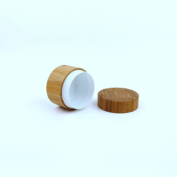 10ml 15ml 30ml 50ml 100ml Bamboo Plastic Jar With Bamboo Cover For Cream Packaging
