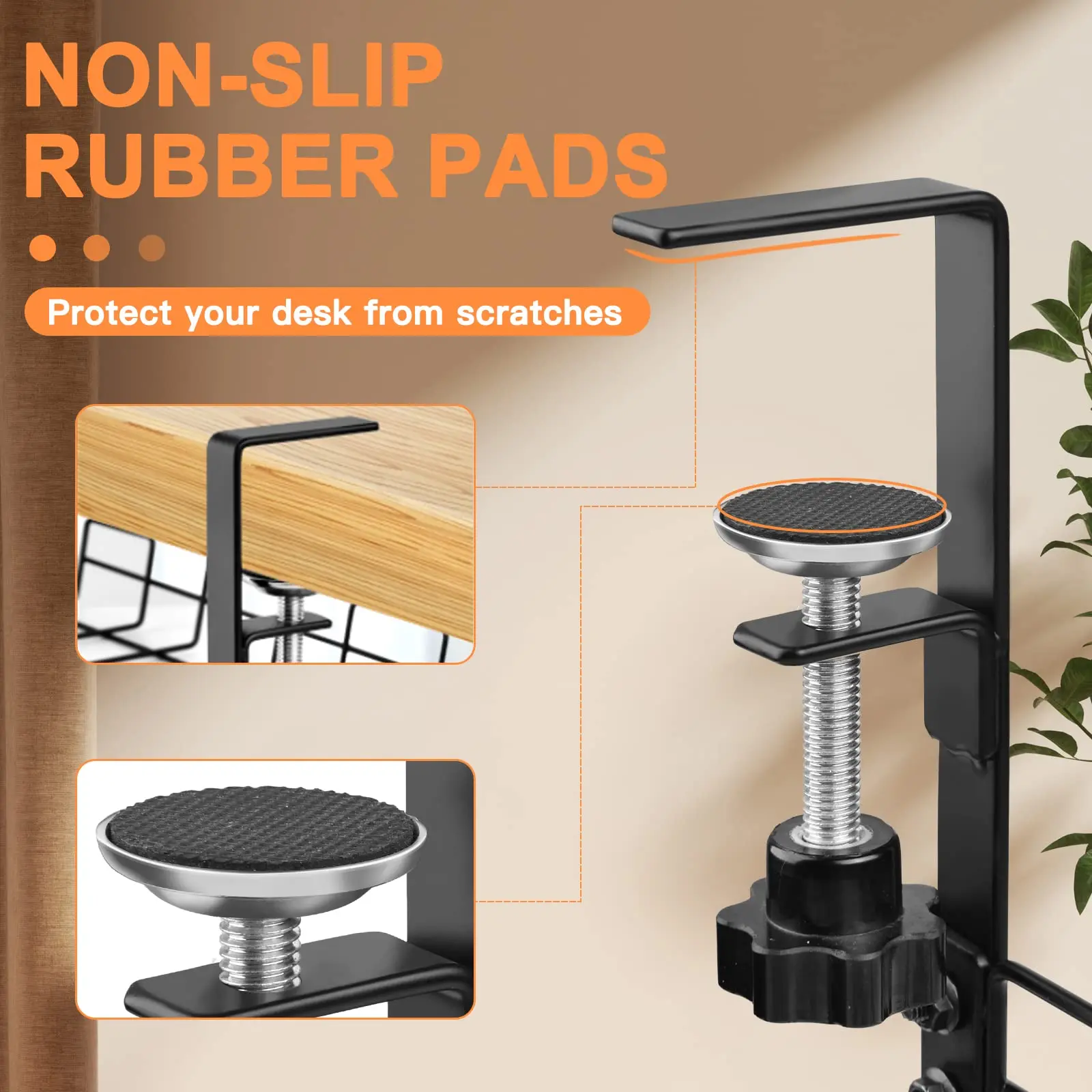 home Office No Drill Table adjustable Wire Under Desk Cable Cord Management Tray Organizer Holder rack for Desk with Clamp