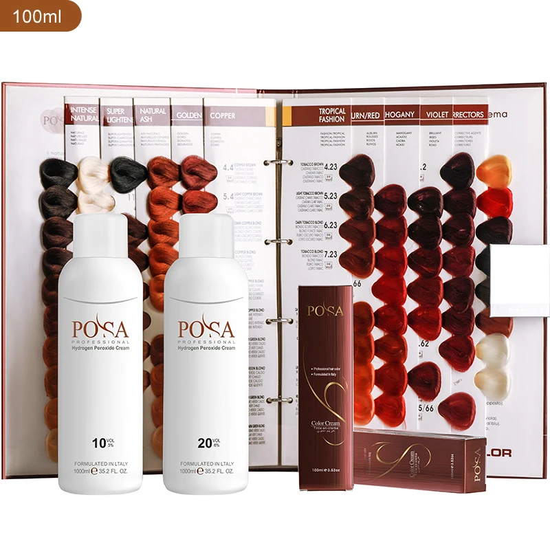 POSA 100% Cover Grey Hair  Professional Permanent Fashion  Hair Color for Salon Use
