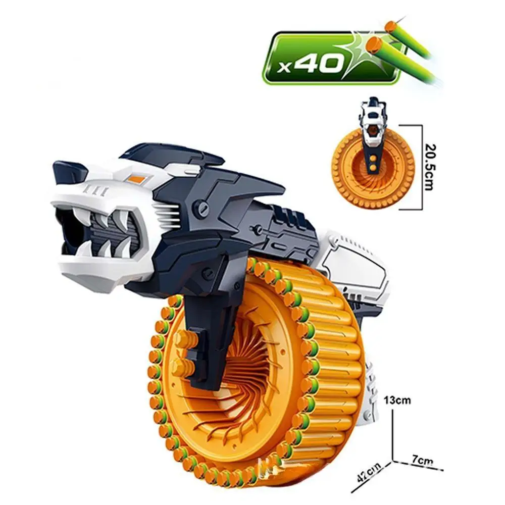 Automatic Toy Foam Blasters with Soft Bullets 40-Dart Electronic Soft Bullet Gun Foam Dart Gun Shooting Games Kids Toy